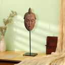 RattanView Mask Display Stand Holder for African and Tribal Mask Artifacts Statues Sculpture Figurine for Displays, Shows and Art Exhibits (4.72 x 4.72 x 12.6 Inch)