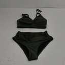 AI'MAGE Women's High Waisted Bikini Sets V Neck Two Piece Twist Front Tummy Control Bathing Suits S-XXL (Large, Army Green)