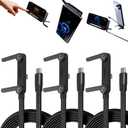 2-in-1 Invisible Holder Charger Cable  Fast Charging Cord with Built-in Phone Stand, 240W Super Fast Charging Cord with Built-in Folding Phone Stand, Type-C Cable for iPhone Gaming (3PCS)