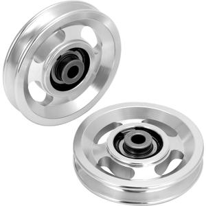QWORK Universal Aluminium Alloy Bearing Pulley Wheel for Sports Fitness Equipment, 95mm Size, High Load Capacity 660 lbs, 2 Pieces