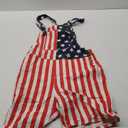 Yuanbang American Flag Overalls Bib Denim Shorts Jean Romper Casual Workout Summer Adjustable Strap Jumpsuit for Men Women(red white blue,M)