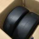 2 Pcs Upgrade 13x5.00-6 Flat Free Lawn Mower Tire and Wheel with 3/4" Chrome Steel Bearings, Zero Turn Mower Front Solid Tire Assembly for Commercial Grade Lawn, Garden Turf, 4.2"-5.2" Centered Hub (White)