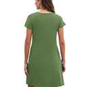 PLOKNRD Women's Casual Dress Summer Short Sleeve T-Shirt Dress Crew Neck Basic Dresses 2025 (L, Green)