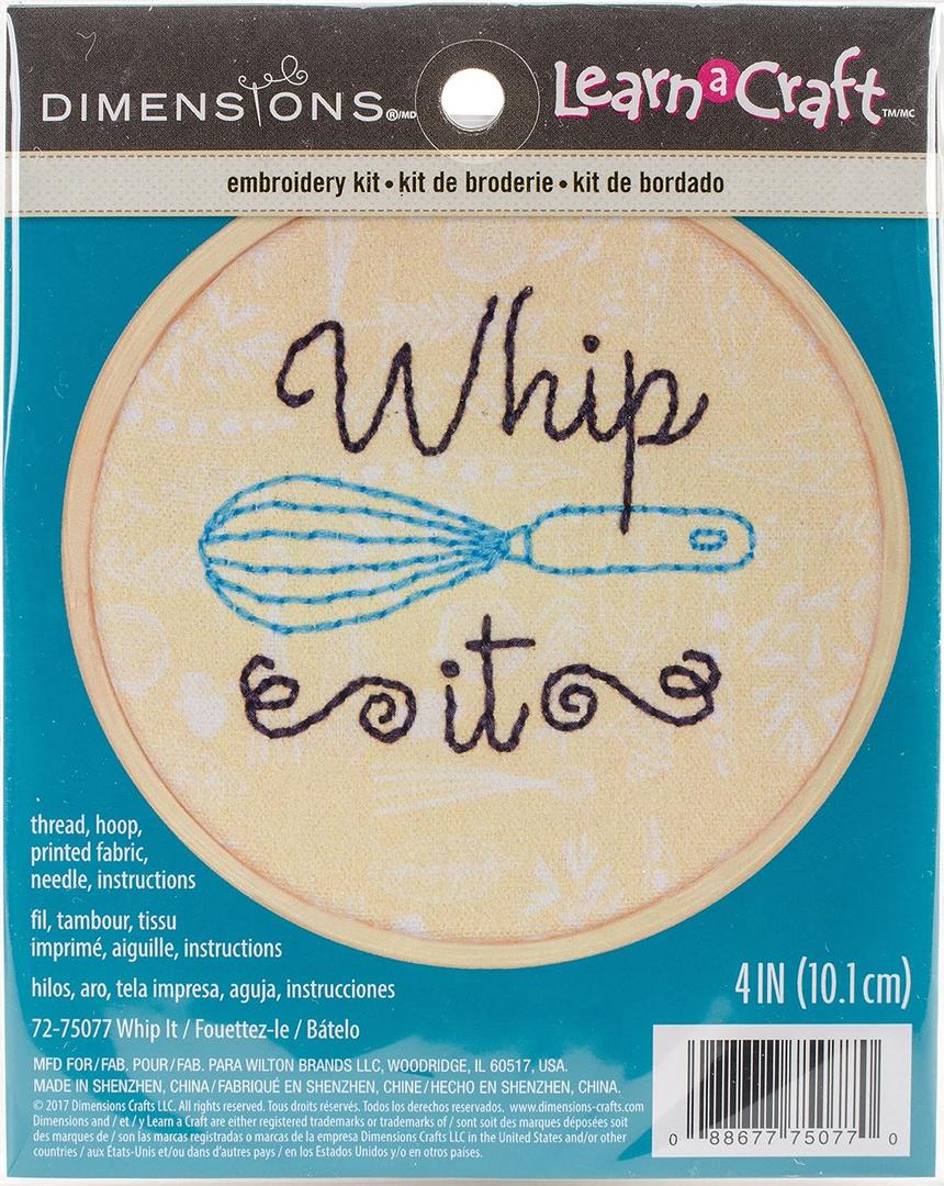 Dimensions 'Whip It' Short N' Sweet Mini Embroidery Kit for Beginners, 4''