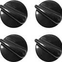 Stove Knobs Replacement, 4Pcs Gas Burner Control Knobs for GE Range Cooktop Stove, Exact Fit for WB03T10236, Black
