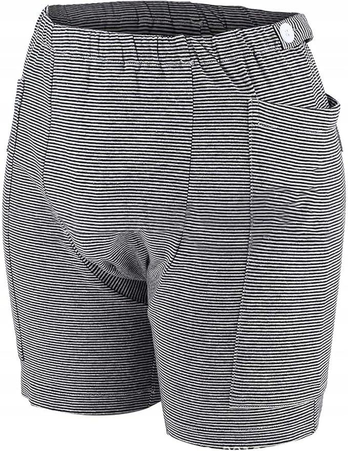 Urine Bag Pants Incontinence Care Trousers Catheter Underwear for Elderly Urinate Drainage Bag Shorts with Double Pockets Incontinence Underpants for Men Women