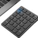 havit Bluetooth Number Pad Wireless Numeric Keypad Numpad 26 Keys Portable Mini Financial Accounting Rechargeable Numeric Pad for Windows Laptop Desktop, PC, Notebook (Black)