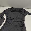 Women's Square Neck Mini Dress Long Sleeve Ruffle Hem Corset Ruched Waist Short Party Dresses, XL