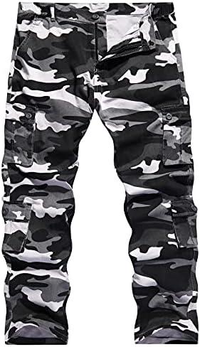 BOJIN Men's Cargo Pants Casual Military Army Camo Relaxed Fit Cotton Combat Camouflage Cargo Work Pants with 8 Pockets, M