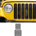 JeCar for Jeep TJ Grill Inserts, Mesh Grille Inserts for Jeep Wrangler TJ 1997-2006 (Black)
