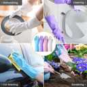 KAQ Rubber Kitchen Dishwashing Gloves: 4 Pairs Reusable Household Cleaning Glove for Washing Dishes with Cotton Liner