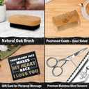 3 x Husband Gifts for Him - Beard Kit for Men Grooming and Care with Brush, Comb, Scissors & Storage Bag - Husband Birthday Gift Ideas, Anniversary Retirement Birthday Gifts for Men