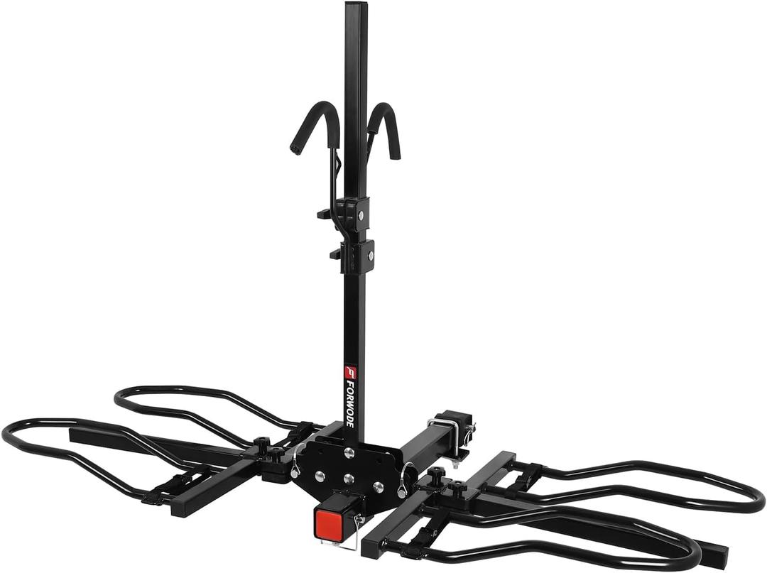 2" Hitch Mount Bike Rack Fits 2 X 80 lbs Bicycle, Platform Bike Rack for Car SUV Truck Standard, Foldable Wobble Free, Locking Hitch,Fat and Standard