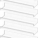 RLAVBL 7 Pack Acrylic Shelves, 15" Floating Wall Shelves for Bedroom, Living Room, Bathroom, Kitchen Storage
