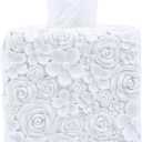 Hymmah Modern Square Tissue Box Cover Holder,Bathroom Accessories Decor Unique Design Tissue Box Cover for Bathroom Vanity Counter Tops Also Great for Bedrooms and Living Rooms
