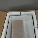 Ceramic Bathroom Sink, White 19" x 15" Above Counter Porcelain Vessel Sink with Black Faucet and Pop up drain Set, Rectangle