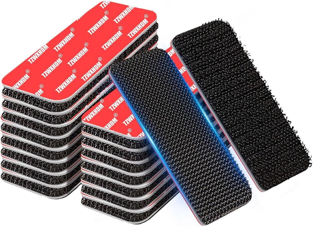 Heavy Duty Hook and Loop Strips with Super Adhesive, Heat-Resistant & Waterproof, Car Outdoor Indoor Use (12.8in*16Pcs)