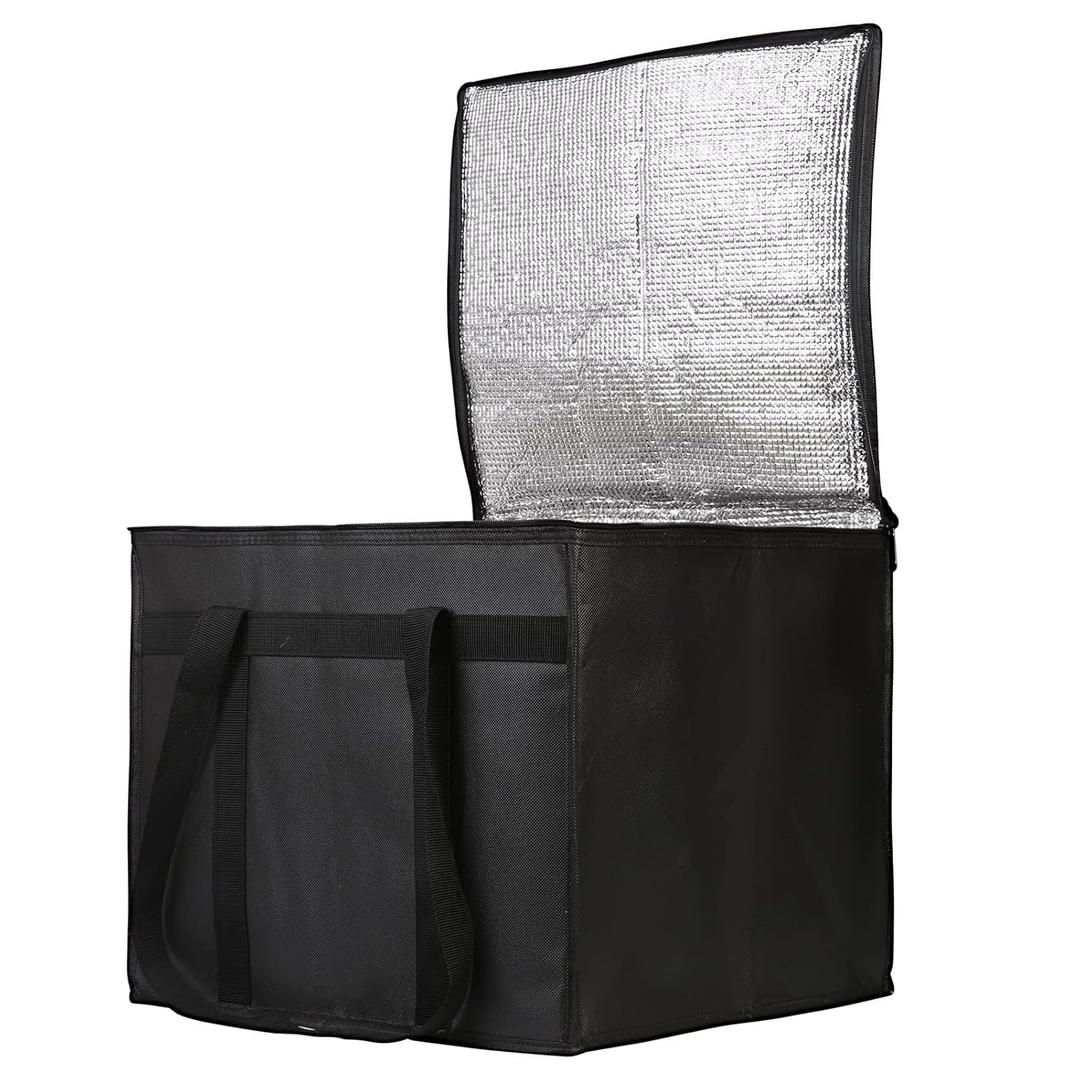 Bodaon Insulated Pizza Delivery Bag, 16" x 16" x 14" Pizza Warmer Bags for Carry Hot, Doordash Bag, Food Warmers for Parties, Pizza Pack Insulation, Pizza Carrier for Door Dash/Grubhub, Black, 1-Pack