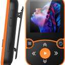 AGPTEK 64GB MP3 Player with Clip, Bluetooth 5.3 Lossless Sound with FM Radio, Voice Recorder for Sport Running, Supports up to 128GB TF Card, Orange