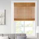 Bamboo Blinds, Shades Roman for Windows Window Home Patio & Shade 23" W X 64" H - Light Filtering Cordless Blinds for Interior Windows - Real Natural Bamboo Material - Mounting Hardware Included