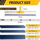 2 Pack 22'' Epoxy Floor Squeegee Kit with Handle Serrated and Flat Blades