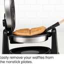Chefman Rotating Belgian Waffle Maker, 180 Flip Iron w/ Non-Stick Plates, Adjustable Timer, Locking Lid, & Drip Plate, Space Saving Storage, Mess-Free Breakfast, Stainless Steel/Black