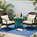 Outdoor Seat Cushion Set 22 x 22 In, Water-Resistant & Fade-Resistan, Patio Furniture Cushions with Removable Cover Deep Seat & Back Cushion with Handle and Adjustable Straps for Chair Sofa,4PC