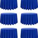 6-Pack Royal Blue Round Tablecloths, 120 Inches, Stain-Resistant Polyester for 5-6 Ft Round Tables - Washable Table Covers for Weddings, Banquets, Birthday Parties, Events