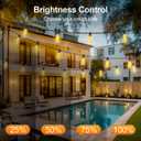 Outdoor String Led Patio Lights - 150Ft 45M Outside Waterproof Light With Remote Dimmable ST38 Shatterproof Bulb Connectable Hanging Outdoor Electric Lighting For Backyard Yard Gazebo Porch Party