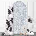 SaitiMade 4 FT Bling Arch Backdrop Cover, Silver Sequin Wedding Arch Stand Cover, Round Top Fitted Chiara Backdrop Cover for Birthday Party Ceremony Baby Shower Banquet Decoration