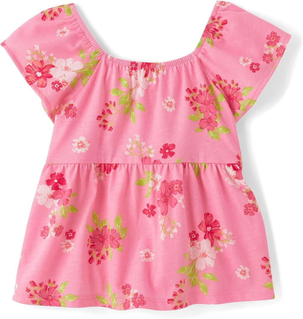 The Children's Place Baby-Girls and Toddler Short Sleeve Flutter Shirt (Pink)