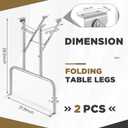 Tandefio 2 Pcs Folding Table Legs 28 Inch Banquet Foldable Table Legs Collapsible Heavy Duty Steel Furniture for Home, Kitchen, DIY or Repairs Desks (Silver), 28.9 inches tall and 22 inches wide