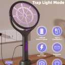 Electric Fly Swatter with Extendable Handle & Rotating Head, 3000V Rechargeable Bug Zapper Racket, 1200mAh Long Lasting, Reach Every Corner, Indoor Outdoor Mosquito Swatter
