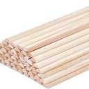 OLYCRAFT 50Pcs 13.8 Inch Wooden Dowel Rods Half Round Split Wood Dowels Sticks Unfinished Wooden Rods Half Round Strips Arch Dowel Rods for DIY Crafts Braiding Tapestry Home Decor