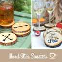 Unfinished Natural Wood Slices Wooden Circles with Tree Bark Log Discs for DIY Craft Rustic Wedding Ornaments