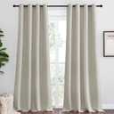 NICETOWN Natural Room Darkening Curtains 108" Long for Boho Farmhouse Home Decoration, 55" Wide, Set of 2, Window Treatment Total Privacy Drape Panels for Bedroom Living Room