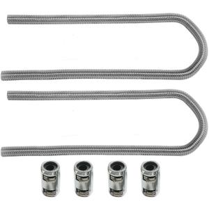 SUPERFASTRACING 44" Chrome Stainless Steel Flexible Universal Heater Hose Kit w/Polished Cap