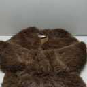 Flygo Women's Faux Fur Coat Fluffy Faux Fur Jacket Long Sleeve Lapel Furry Winter Jackets Shaggy Parka Short Coat (Large, Brown)