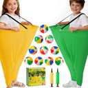 17 PCS Granny Pants Yard Game Easter Games Set, 2 Oversized Granny Funny Pants with 10 Balls, 2 Air Pumps, Outdoor Tossing Games for Kids Backyard Lawn Easter Carnival Party Reunion Gathering 4+ Ages