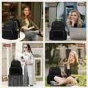 LOVEVOOK Laptop Backpack for Women with Pouch Pocket for Large Capacity Cup,18 Inch Laptop Computer Bag Travel Backpack Purse,Waterproof Work Business Backpack College Teacher Bags,Black