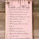 Rustic Wooden Signs Code Of The West Western Antiqued Plaque Wooden Sign Wall Art Decor Kitchen Cafe Pub Decor Gift 8x12 INCH (w87)
