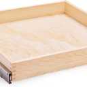 Mulush 32''W x 21''D x 3''H Pull Out Cabinet Drawer Soft Close Slide Out Wood Organizer for Kitchen, Finished, Bottom and Side Assembly (Wood Drawer Part Width is 31inch)