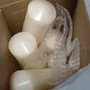 MTLEE 6 Pcs Pillar Candles 3 Set 2 in x 3, 6, 8 Inch Smokeless Dripless Unscented Pillar Candles Long Clean Burning Wax for Wedding Dinner Party Spa Emergency Ceremony Home Decor (Ivory White)