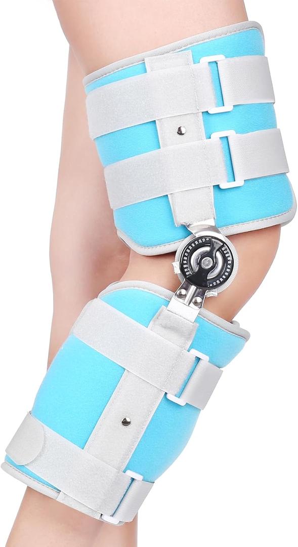 Kids Hinged Knee Brace Children Toddler Knee Immobilizer with Side Stabilizers Pediatric Medical ROM Post Op Knee Brace for Knee Pain Arthritis ACL PCL MCL Meniscus Tear Injuries (Large)