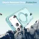 Compatible with iPhone 17 Pro Case with Invisible Magnetic Kickstand [Compatible with MagSafe] [10-FT Military Drop Protection] Slim Hard Back Soft Edge Phone Cover 6.3 Inch, Blue