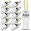 ALIDE T10 T5 921 922 912 194 168 RV LED Bulbs Cool White 10-Packs, Bright 6000K LED Replacement 12 Volt Landscape Camper Trailer Boat Trunk Interior Dome Map License Backup Reverse Lights
