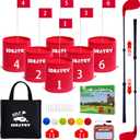 Ultimate 6 Holes Backyard Outdoor Golf Games with 2 Adjustable Clubs, Lawn Golf Game for Adults to Practice, Idea for Camping/Party/Beach