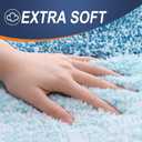 OLANLY Bathroom Rugs Sets 4 piece, Microfiber Absorbent Bath Mat, U-Shaped Contour Toilet Mat and Toilet Lid Cover, Quick Dry, Machine Washable, Toilet Cover and Rug Set for Bathroom, Peacock Blue