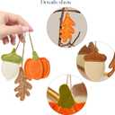 DN DECONATION 12PCS Fall Tree Decorations Felt Ornaments, Felt Pinecones Leaves Mini Pumpkins Ornament Set for Small Tree Thanksgiving Harvest Autumn Fall Hanging Decor