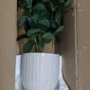 Hisow Artificial Potted Plant Leaves, 16.9" Artificial Shrubs Plants Arrangements Fake Eucalyptus Leaves with Vase Faux Greenery Leaf for Home Garden Table Centrepieces Indoor Décor